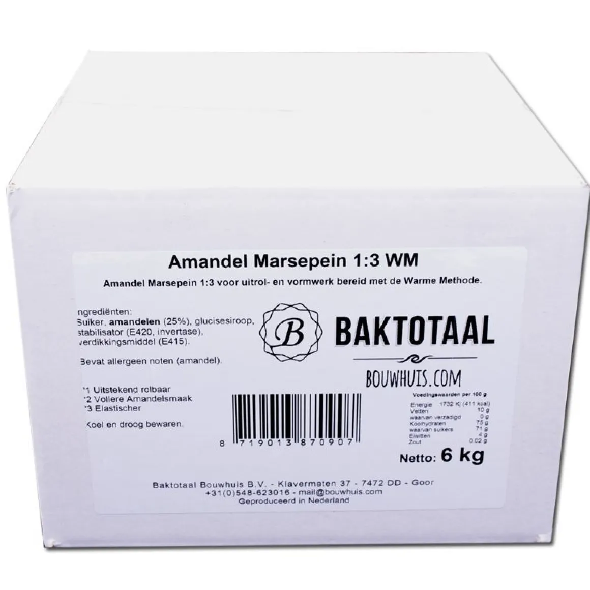 Amandel Marsepein 1:3 Naturel Damco 6kg