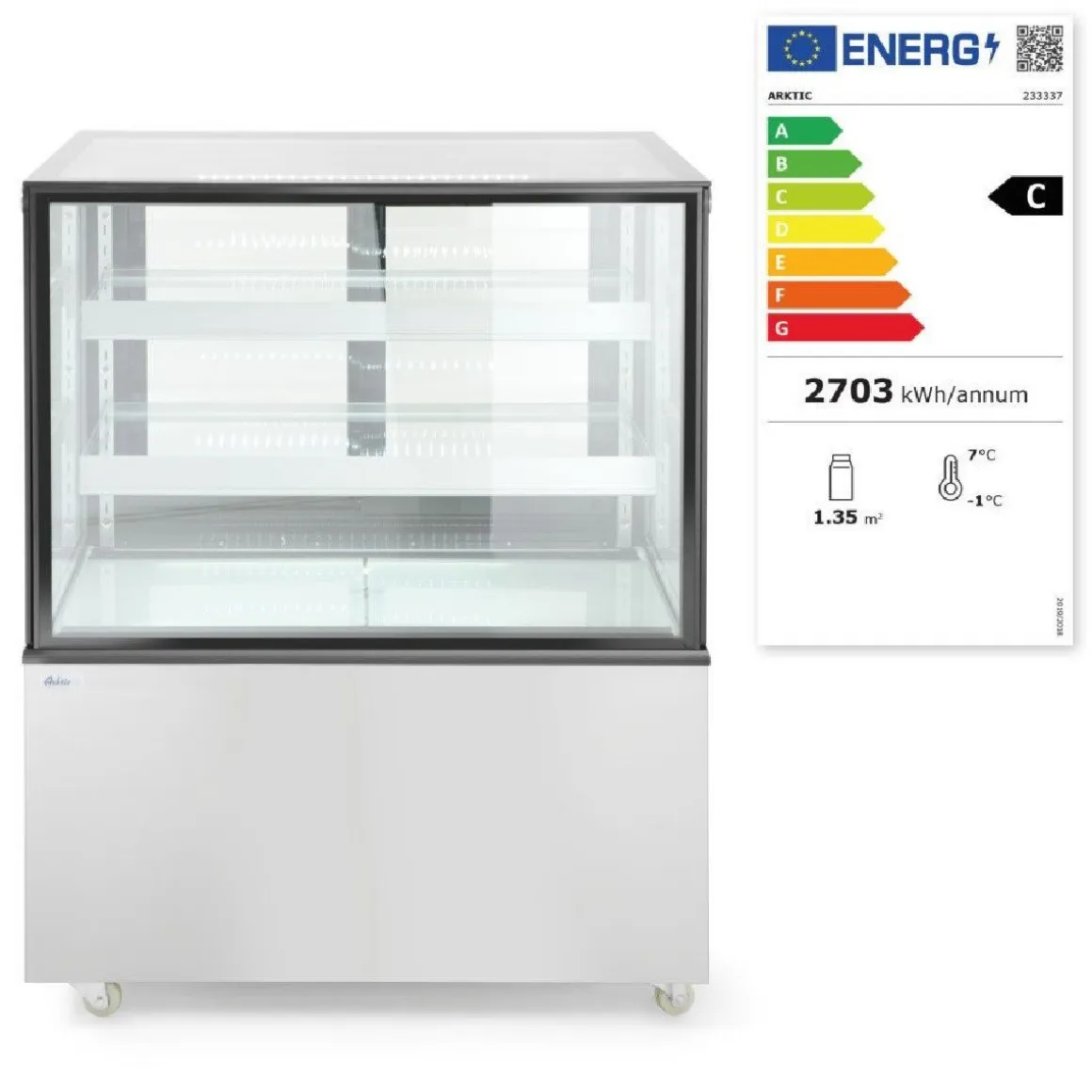 Arktic Koelvitrine met 2 schappen 300 Liter