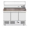 Arktic Pizzawerkbank met 3 deuren en koelvitrine 380+40L