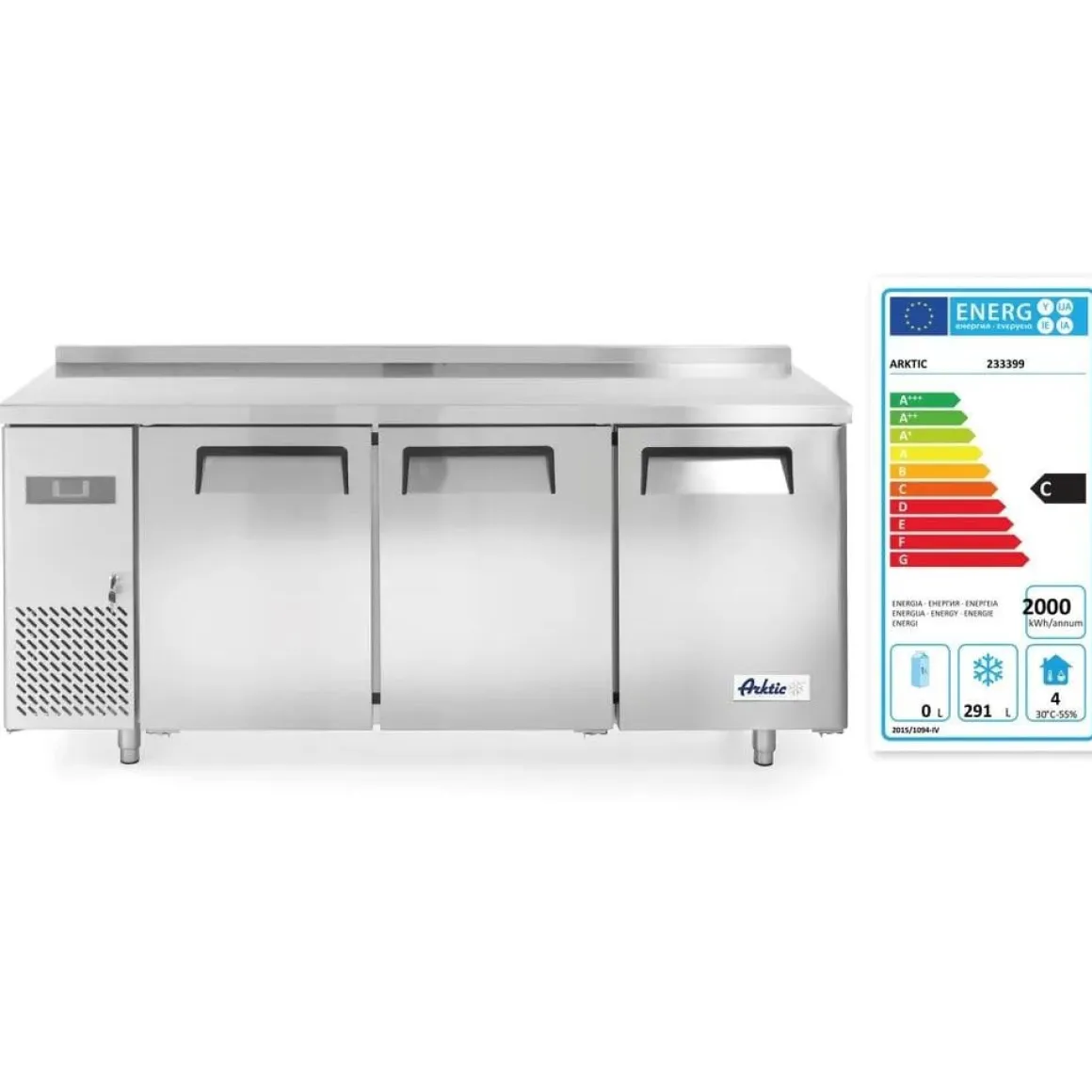 Arktic Vrieswerkbank met 3 deuren Kitchen Line 390L