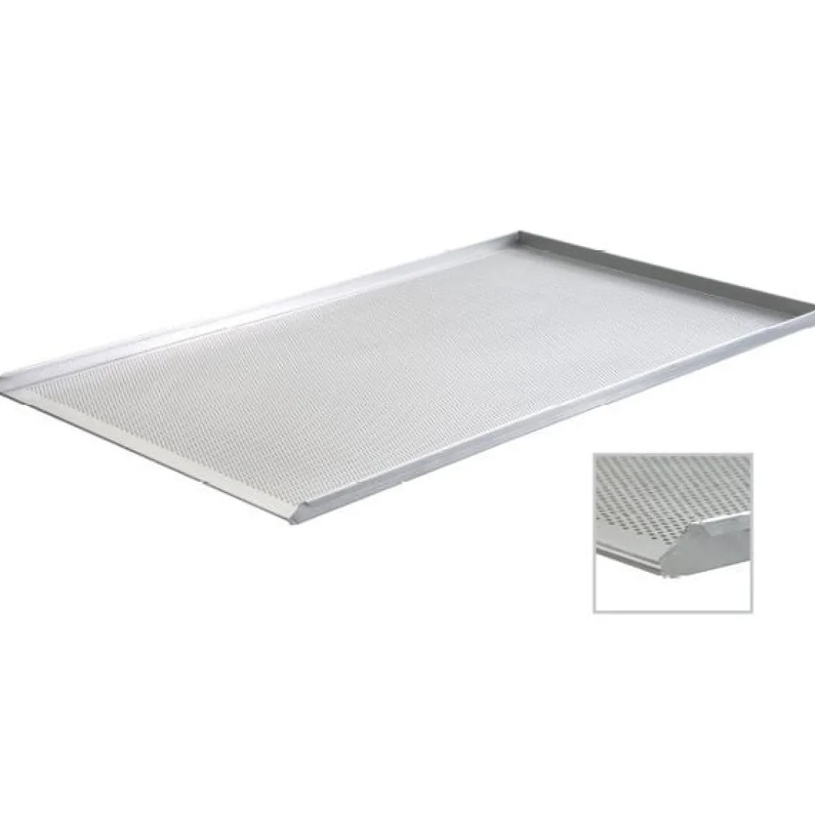 Bakplaat Aluminium Geperforeerd 60x40cm (3 randen 90°)