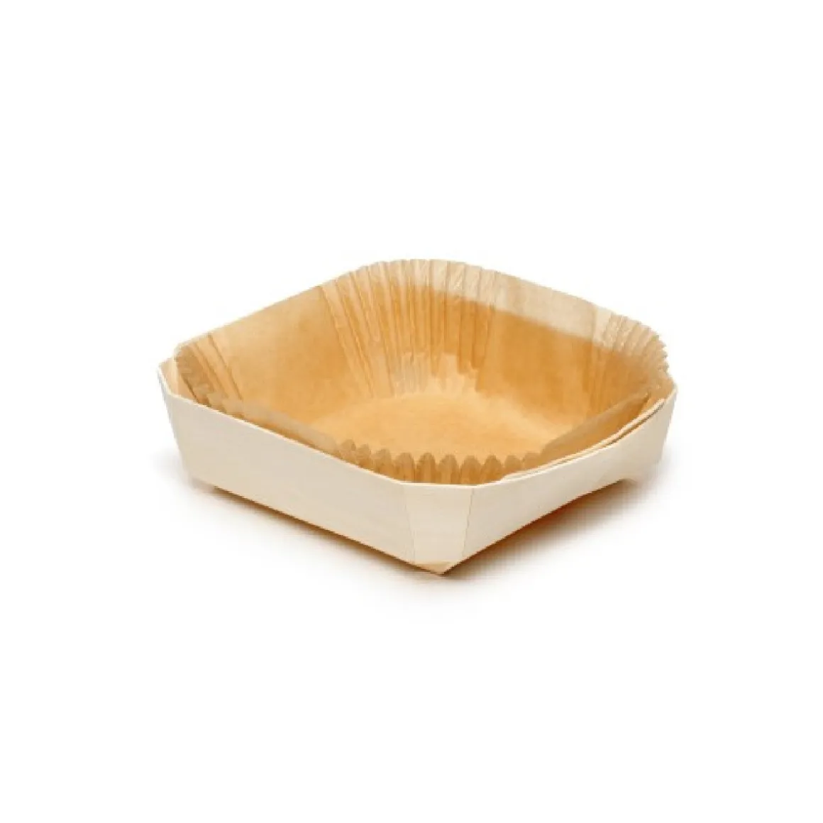 Bakvorm Hout Rechthoek 17x14,5x4,5cm + Bakpapier (per stuk)