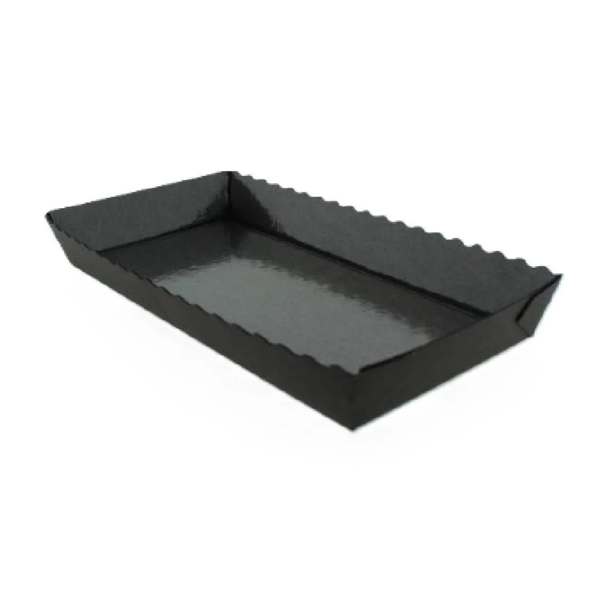 Bakvorm Karton Rechthoek Zwart 18x9x2,5cm (per stuk)