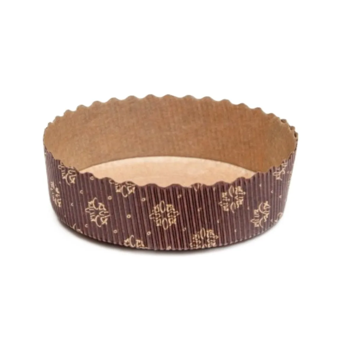 Bakvorm Karton Rond Ø10x3cm Bruin/Goud (per stuk)