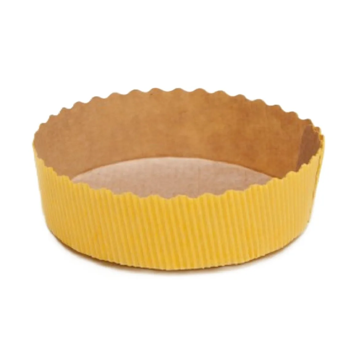 Bakvorm Karton Rond Ø10x3cm Geel (per stuk)
