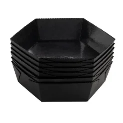 Bakvorm Karton Zeshoek Zwart 7,2x4cm (per stuk)