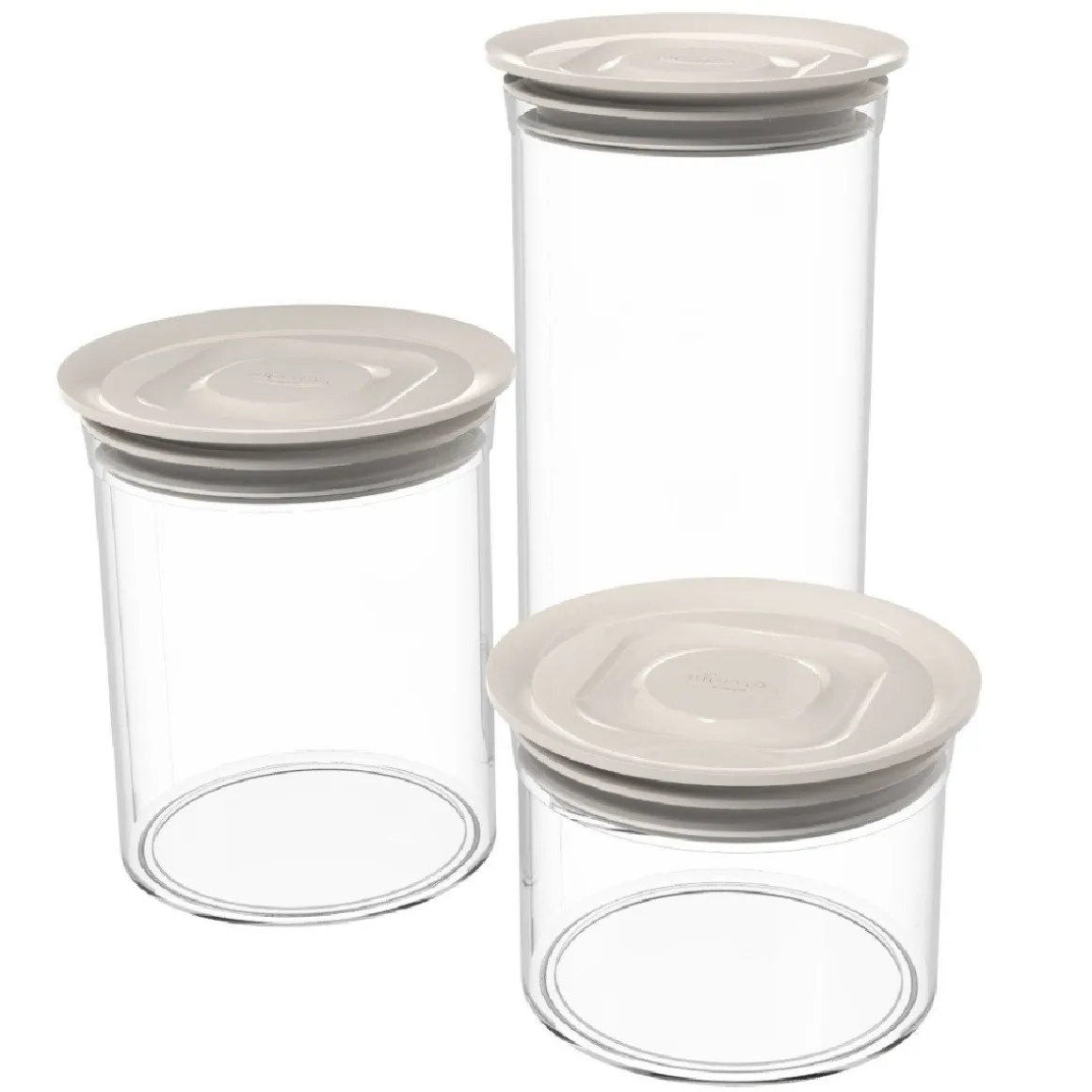 Biesse Voorraadpot Rond Luchtdicht Grijs 0,5L