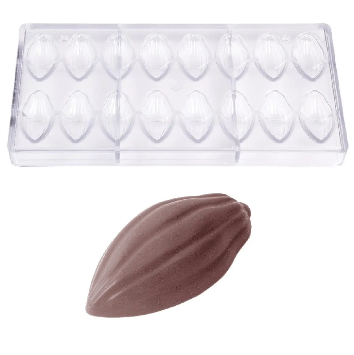 Bonbonvorm Chocolate World Cacaoboon (16x) 50x24x12mm