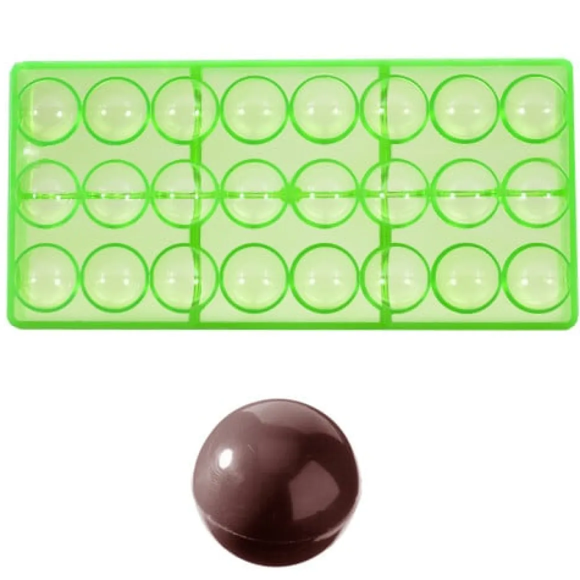 Bonbonvorm Chocolate World GL Bol (24x) Ø30mm.**