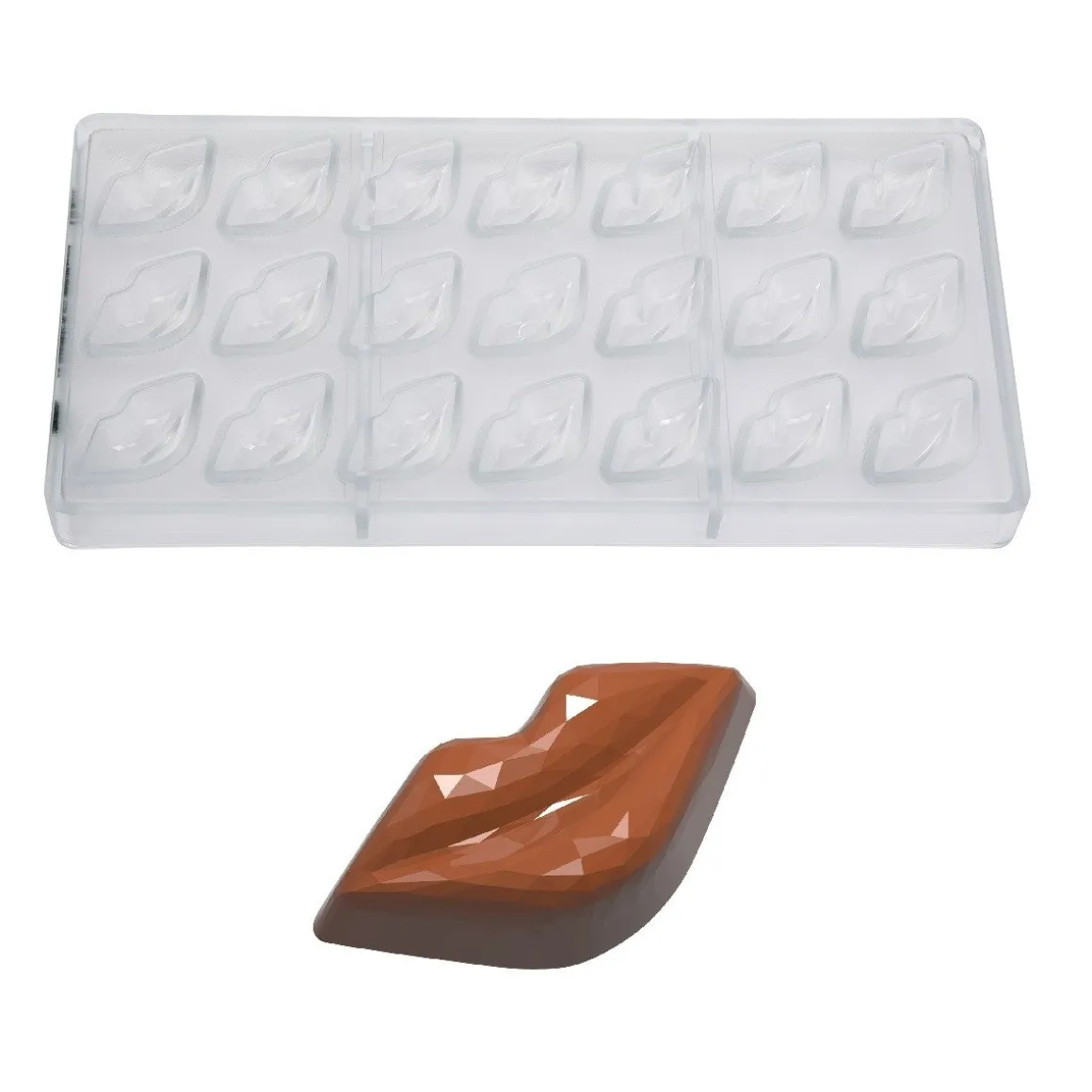 Bonbonvorm Chocolate World Lippen Facet (21x) 42x21x15mm