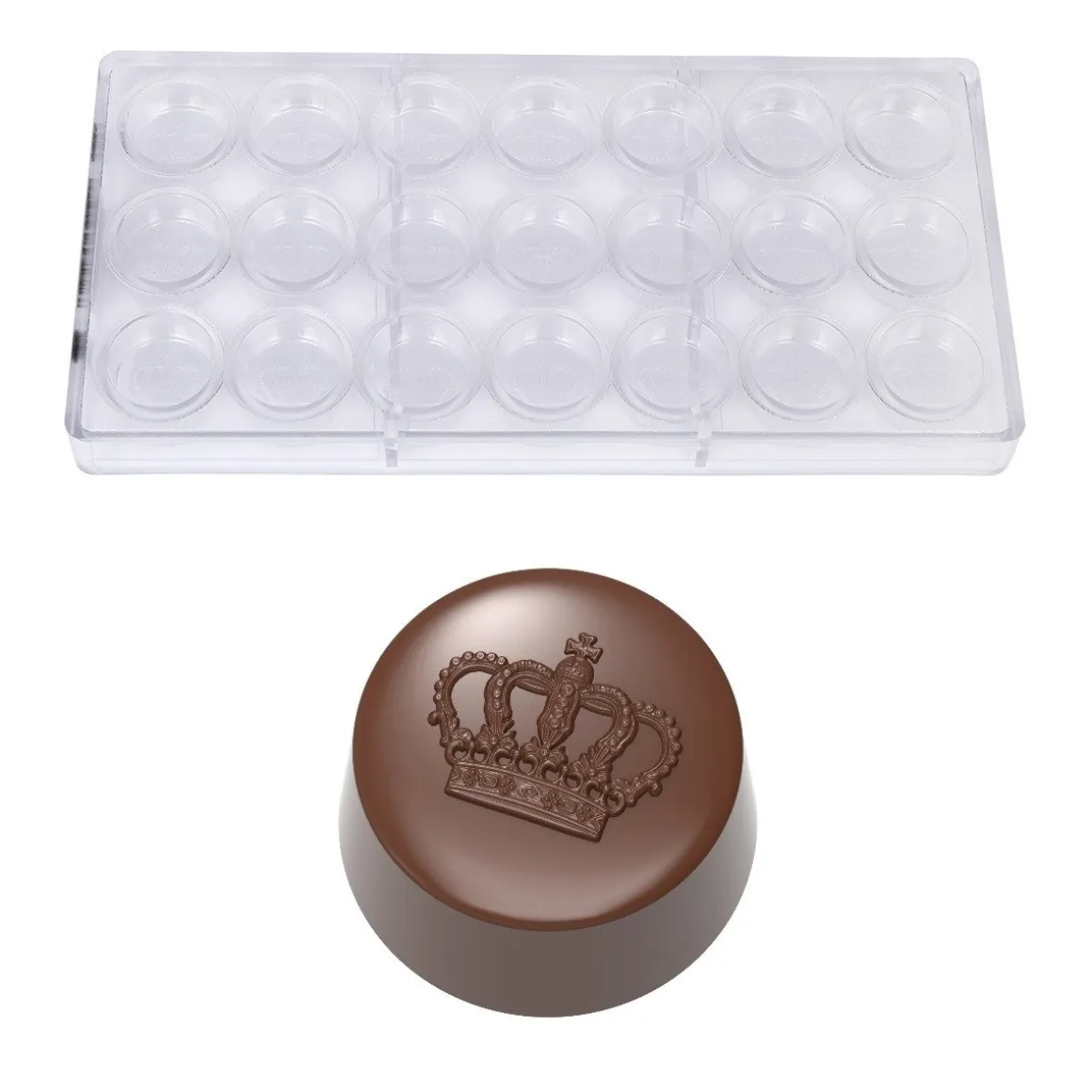 Bonbonvorm Chocolate World Praline Kroon (21x) Ø30,5x16mm
