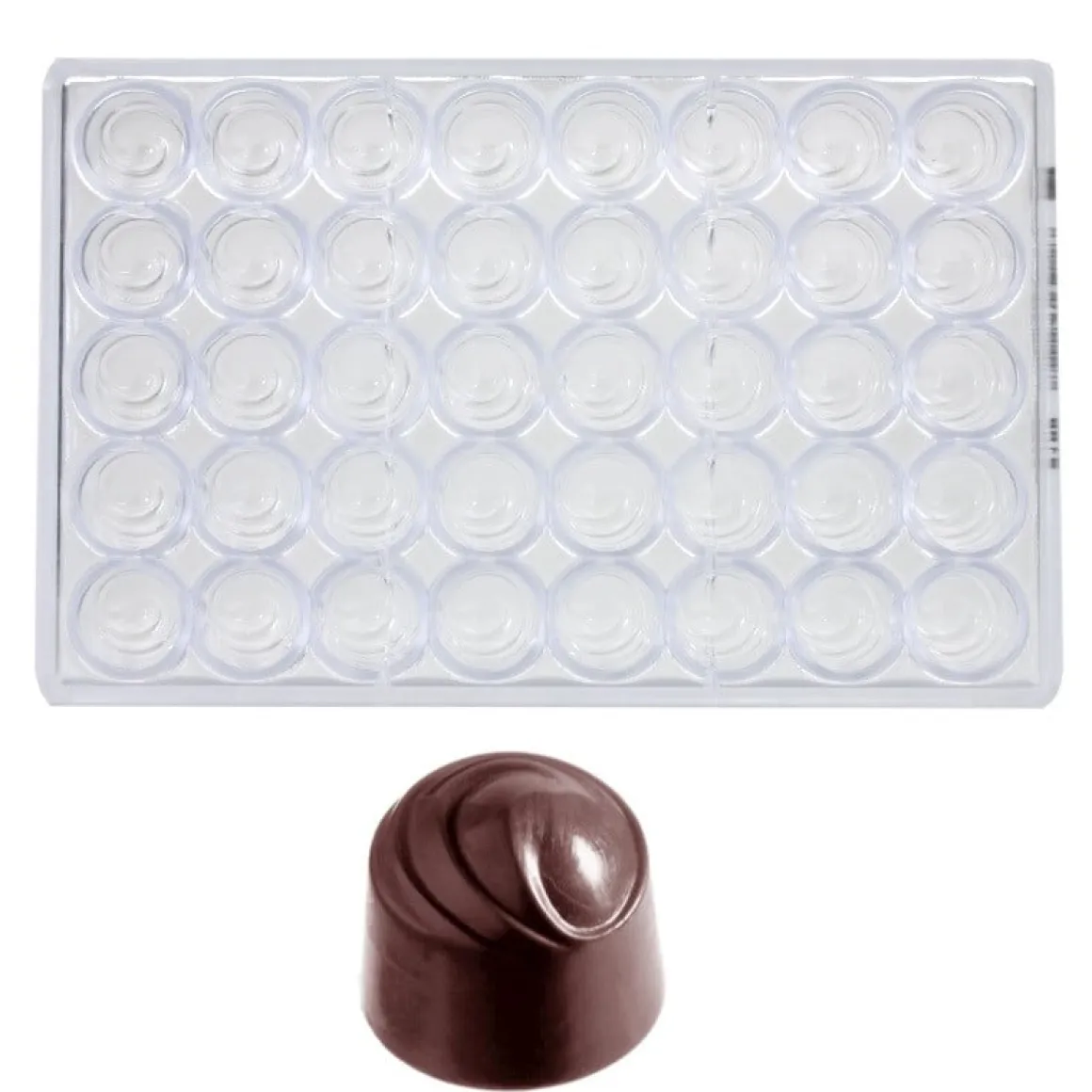 Bonbonvorm Chocolate World Rond Swirl (40x) Ø28 mm