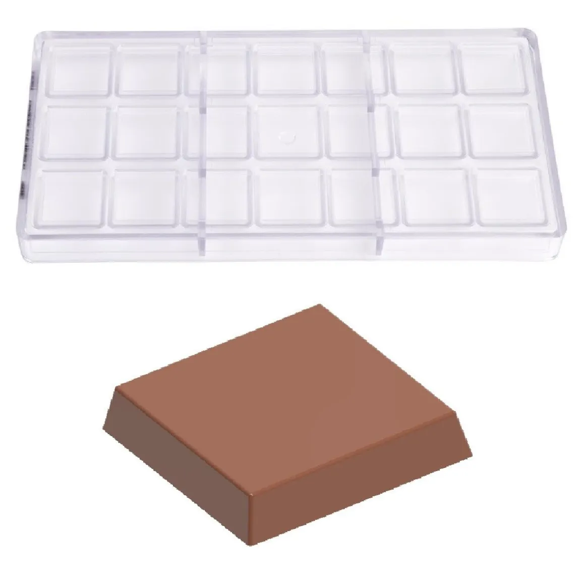 Bonbonvorm Chocolate World Vierkant (21x) 30,5x5,5mm