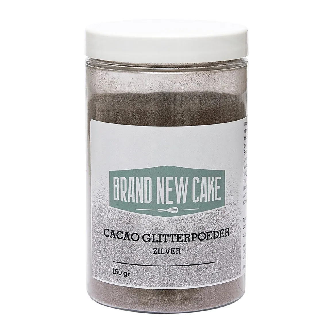 BrandNewCake Cacao Glitterpoeder Zilver 150g
