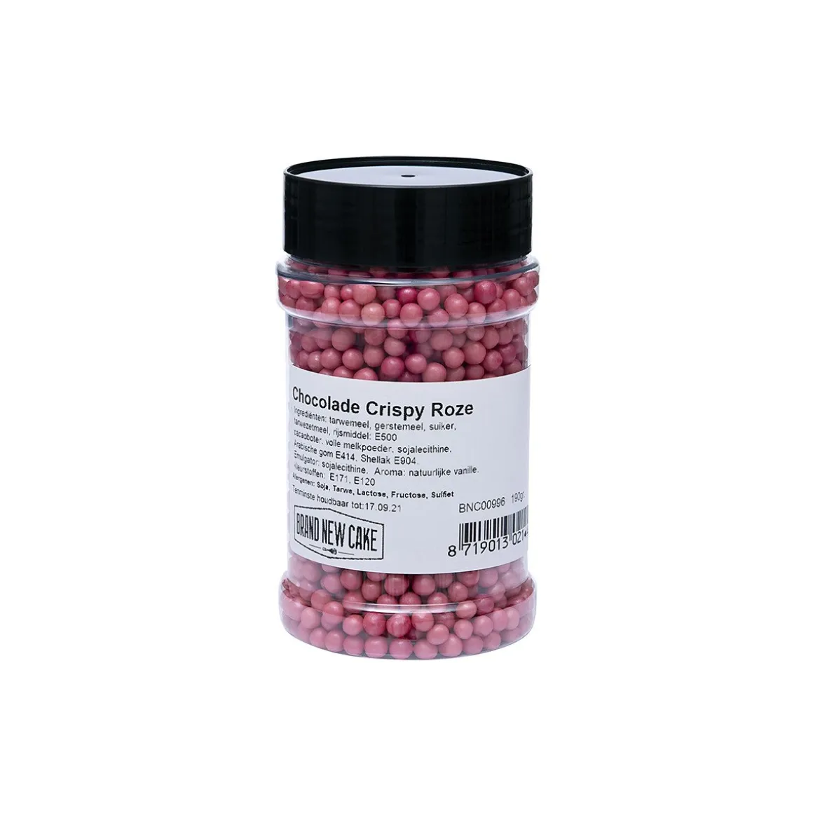 BrandNewCake Chocolade Crispy Parels Roze 190g