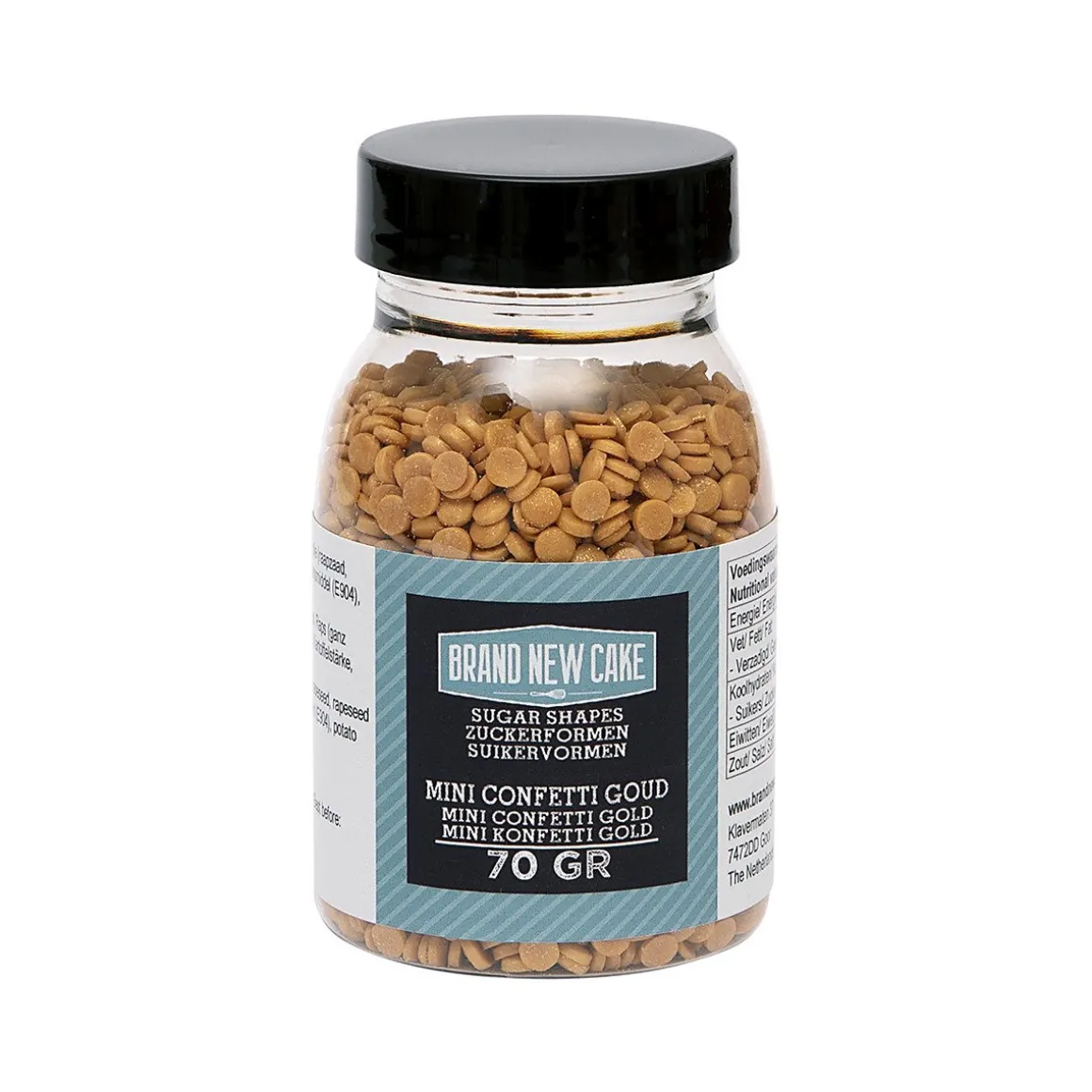 BrandNewCake Confetti Goud 4mm 70gr.