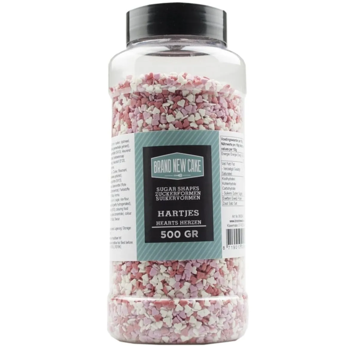 BrandNewCake Confetti Hartjes mix 500gr.