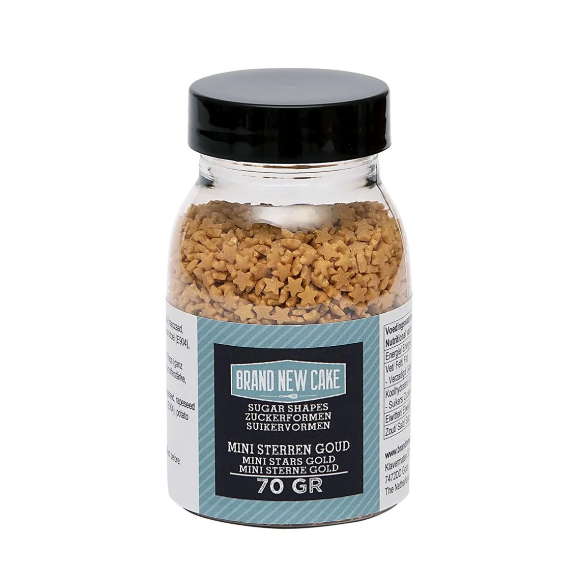 BrandNewCake Confetti Mini Sterren Goud 3mm 70gr.