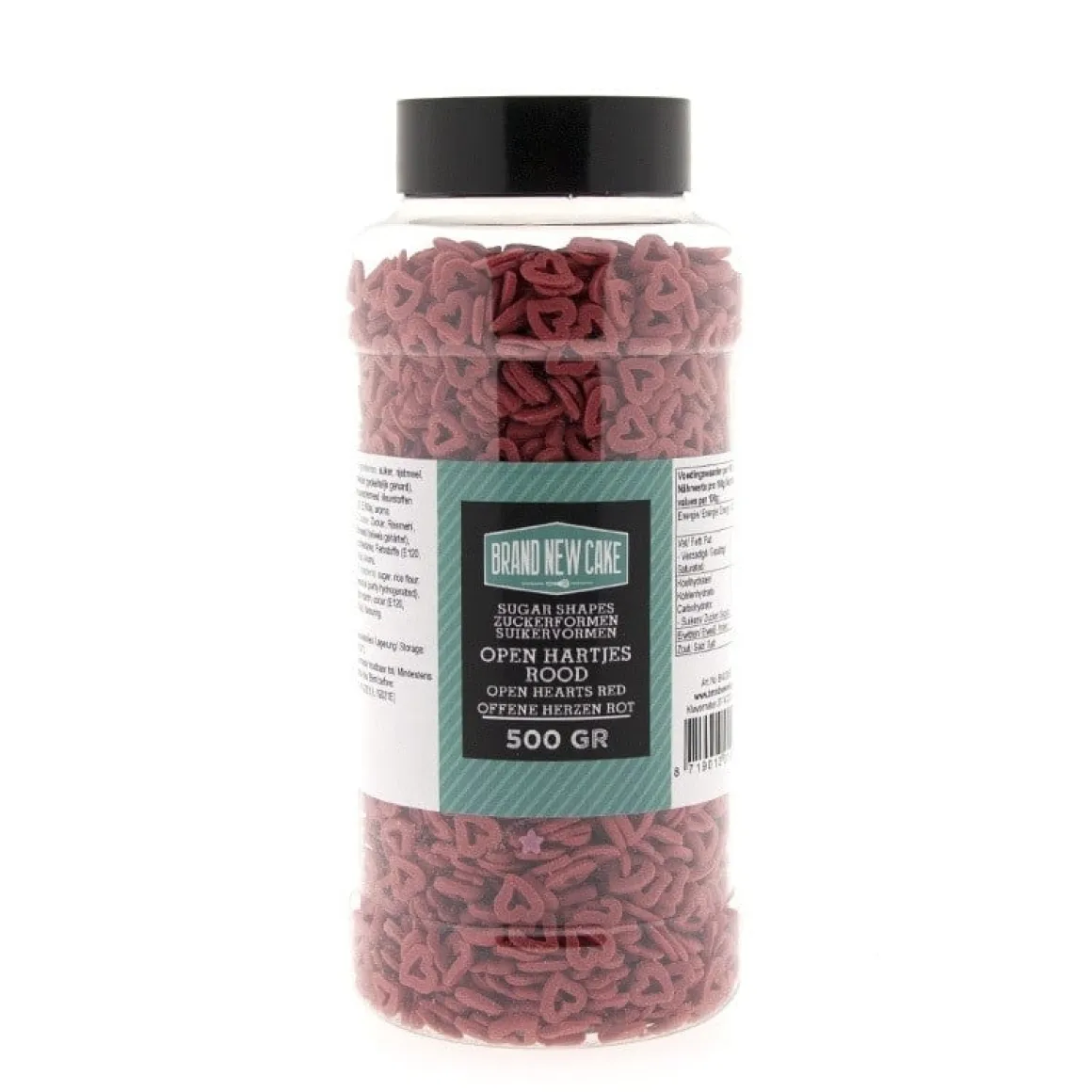 BrandNewCake Confetti Open Hartjes Rood 500gr.