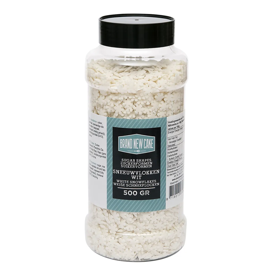 BrandNewCake Confetti Sneeuwvlokken Wit 500gr.