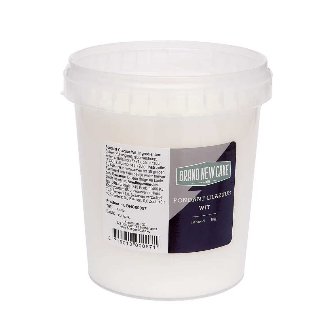BrandNewCake Fondant Glazuur Wit 1kg.