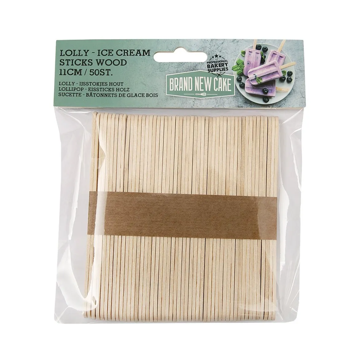 BrandNewCake Lolly / IJsstokjes Hout 11cm 50st.