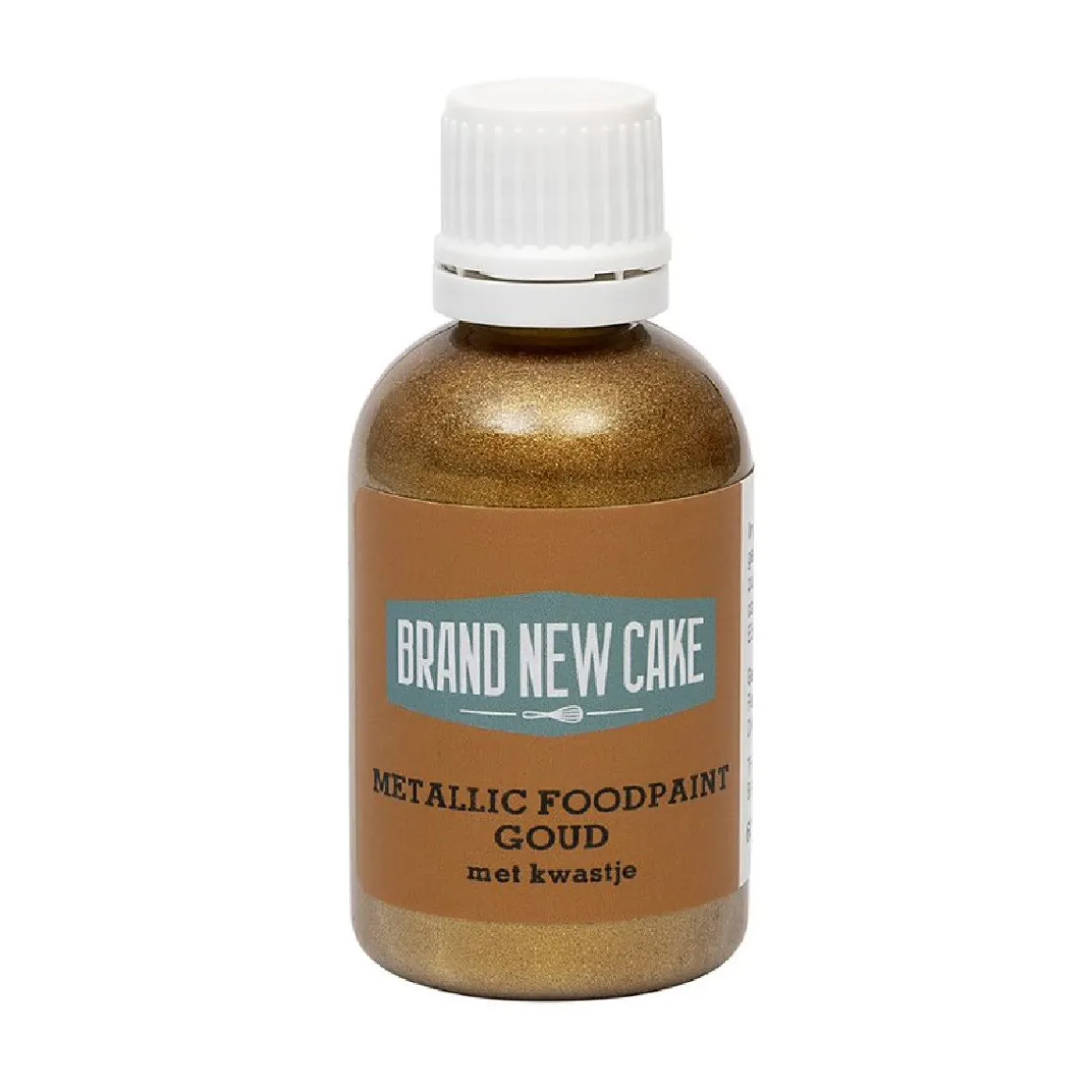 BrandNewCake Metallic Food Paint Goud met Kwastje 60g