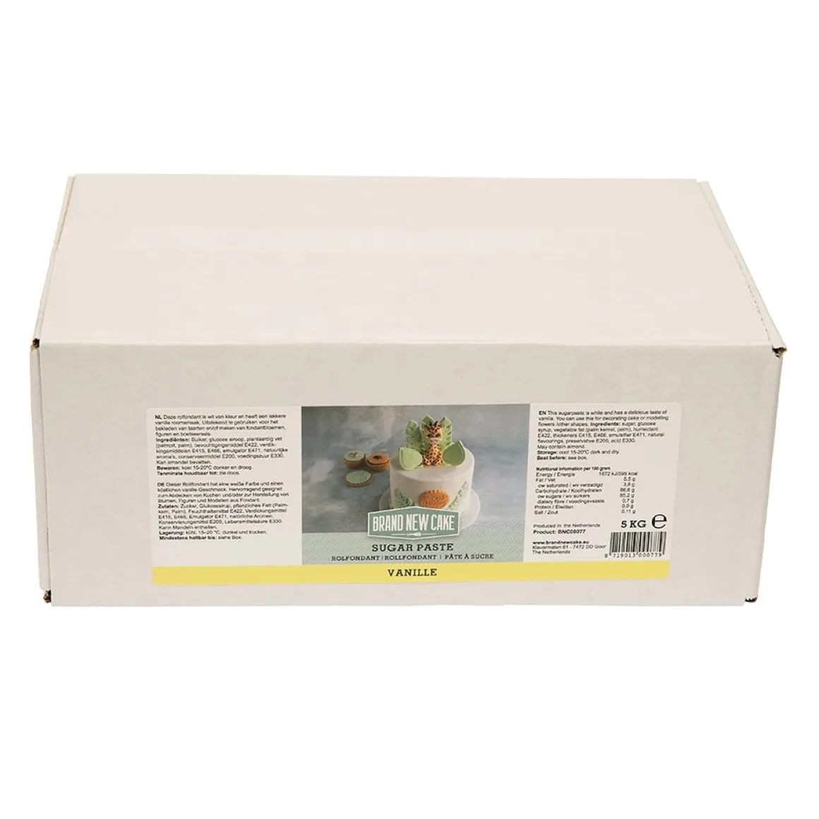 BrandNewCake Rolfondant Wit Vanille-/Roomsmaak 5 kg.