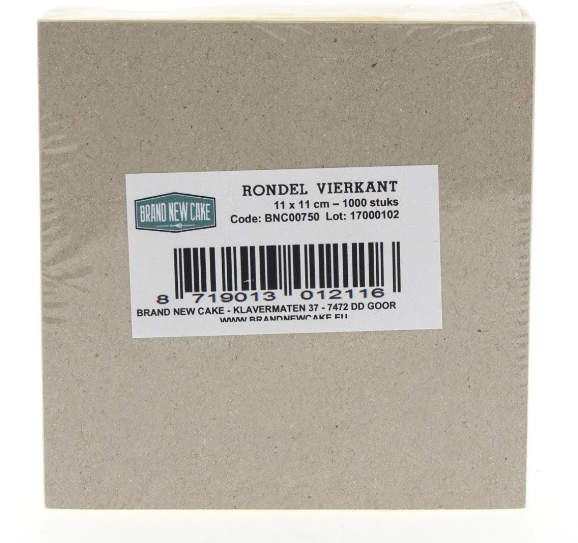 BrandNewCake Rondel Vierkant 11x11cm 1000 stuks