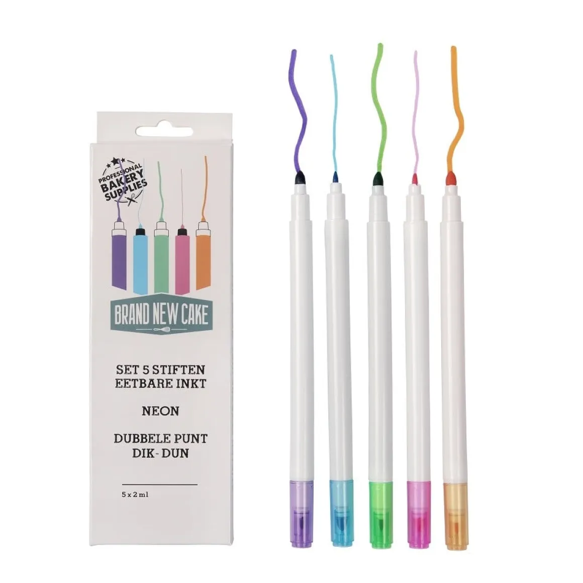 BrandNewCake Stiften NEON eetbare inkt set/5