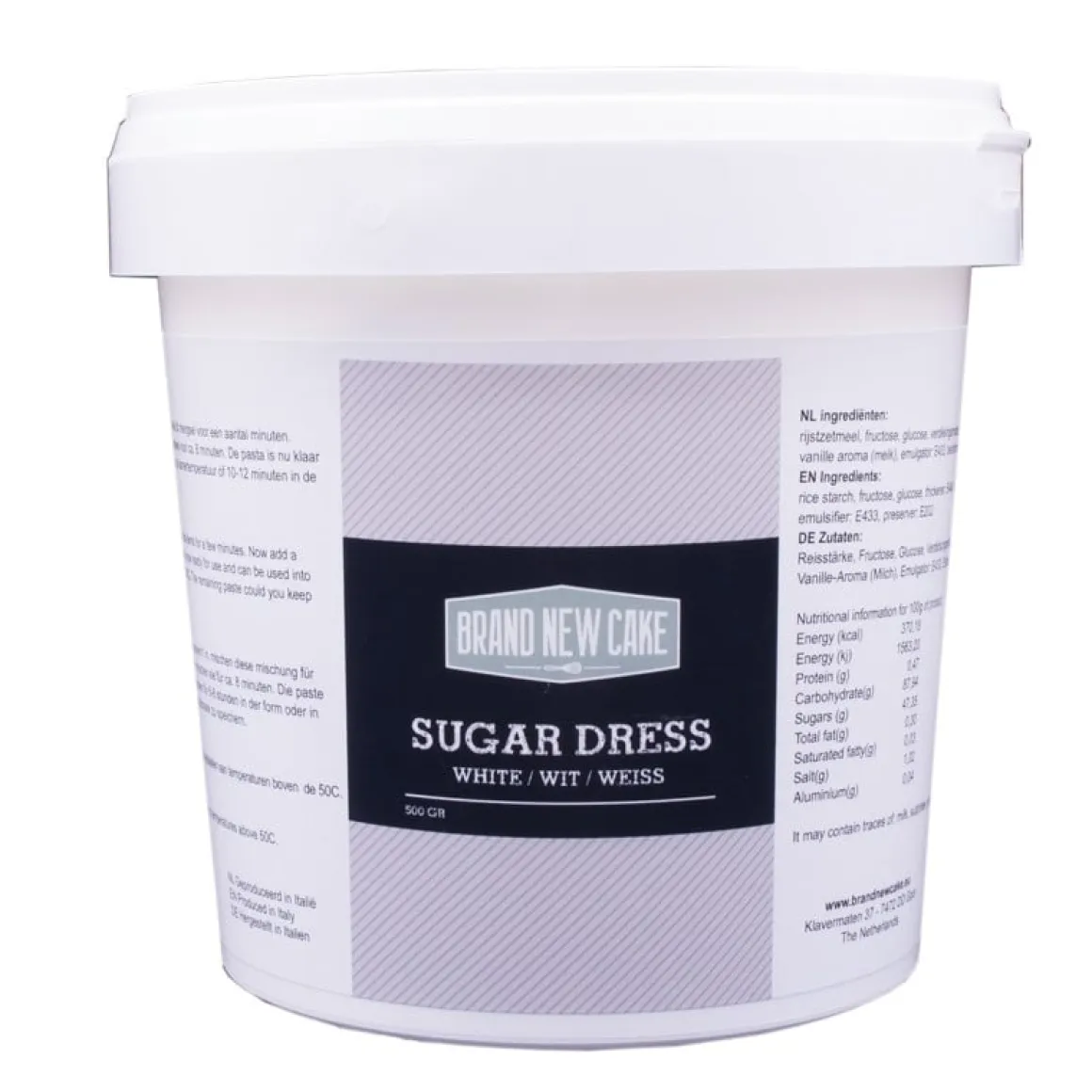 BrandNewCake Sugar Dress Pasta Wit 500 gram**