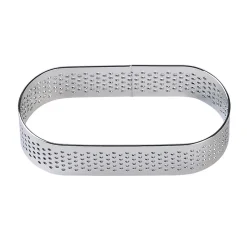 BrandNewCake Taartring RVS Ovaal Geperforeerd 8x3,5x2cm