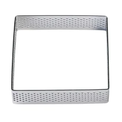 BrandNewCake Taartring RVS Vierkant Geperforeerd 8x2cm**