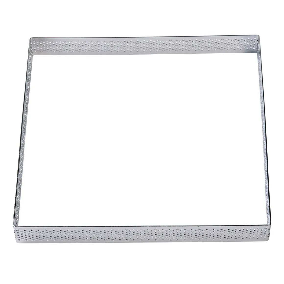 BrandNewCake Taartring RVS Vierkant Geperforeerd 17,5x2cm