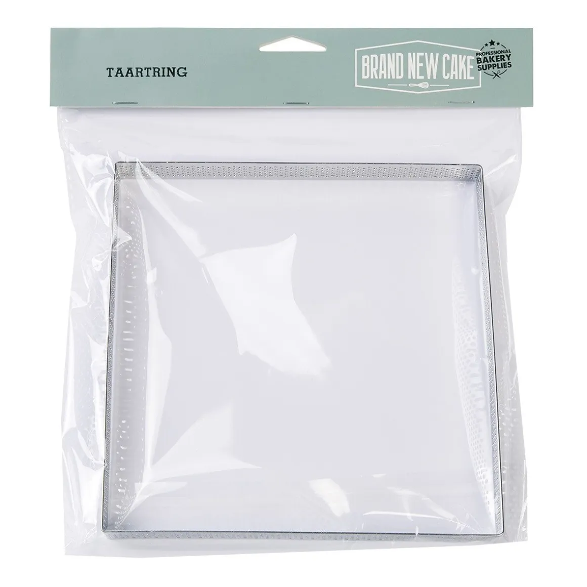 BrandNewCake Taartring RVS Vierkant Geperforeerd 17,5x2cm