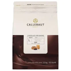 Callebaut Bakvaste Chocolade Druppels L Puur 2,5 kg.