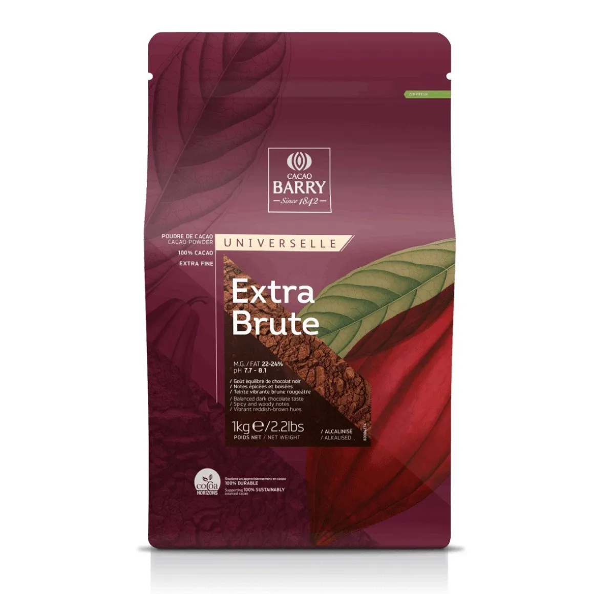 Callebaut Cacaopoeder Extra Brute (Rood) Gealkaliseerd 1kg