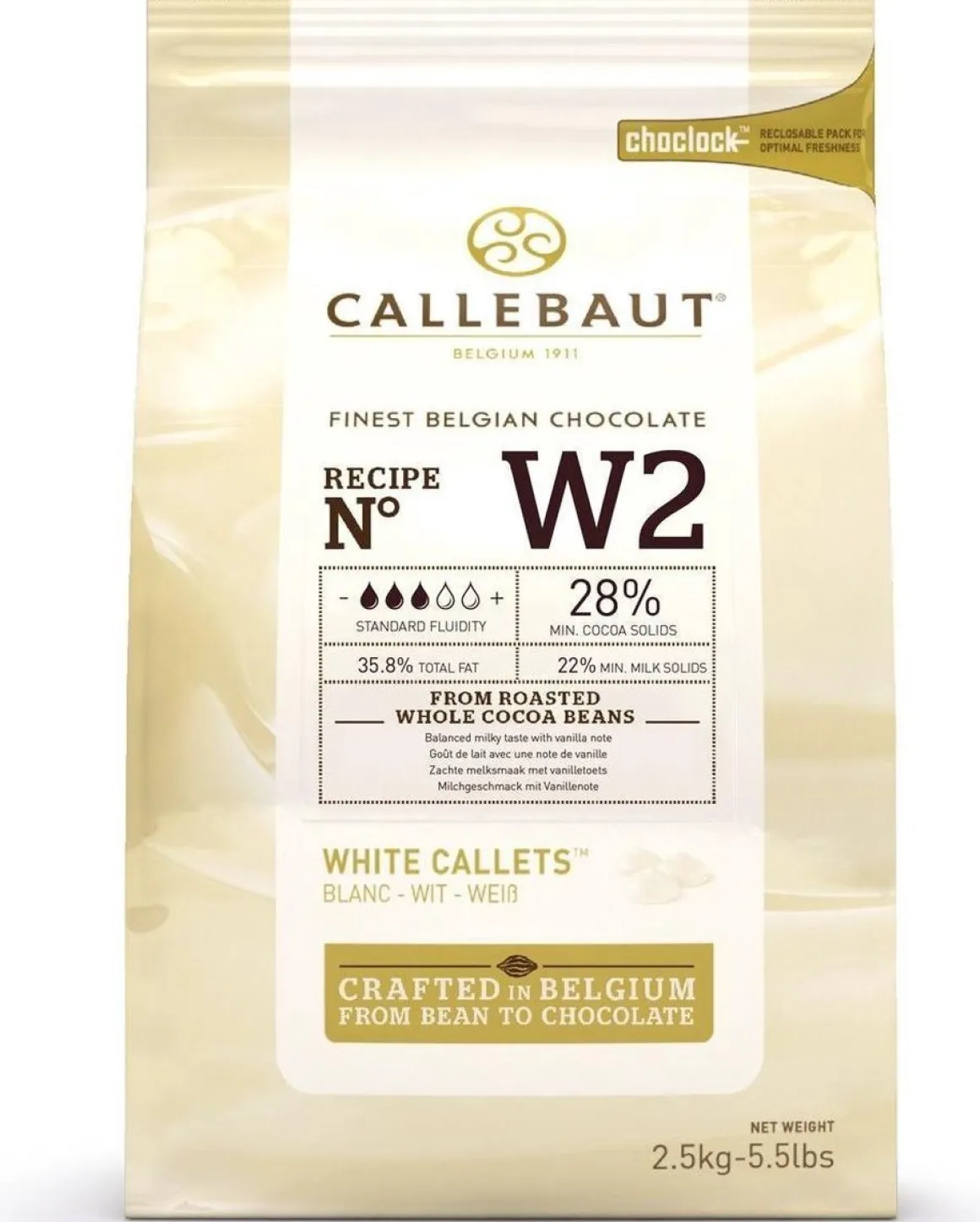 Callebaut Chocolade Callets Wit (W2) 2,5 kg