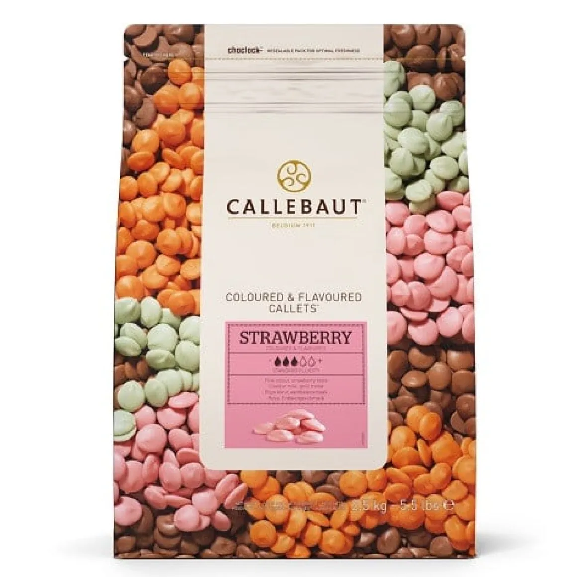 Callebaut Chocolade Callets Aardbei 2,5 kg