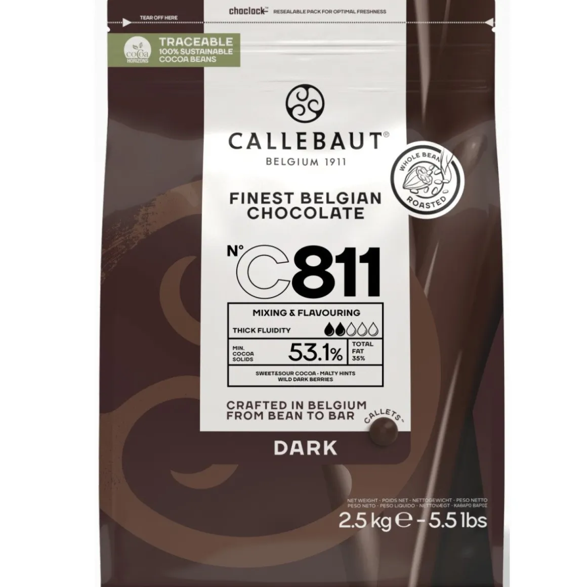 Callebaut Chocolade Callets Puur (C811) 2,5kg