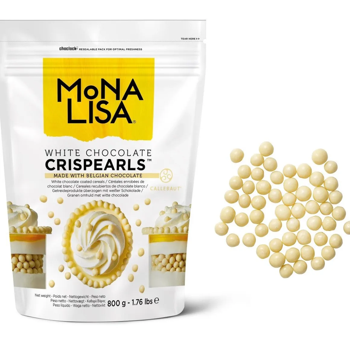 Callebaut Chocolade Crispy Pearls Wit 800 gram