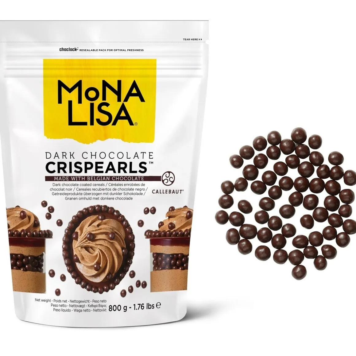 Callebaut Chocolade Crispy Pearls Puur 800 gram