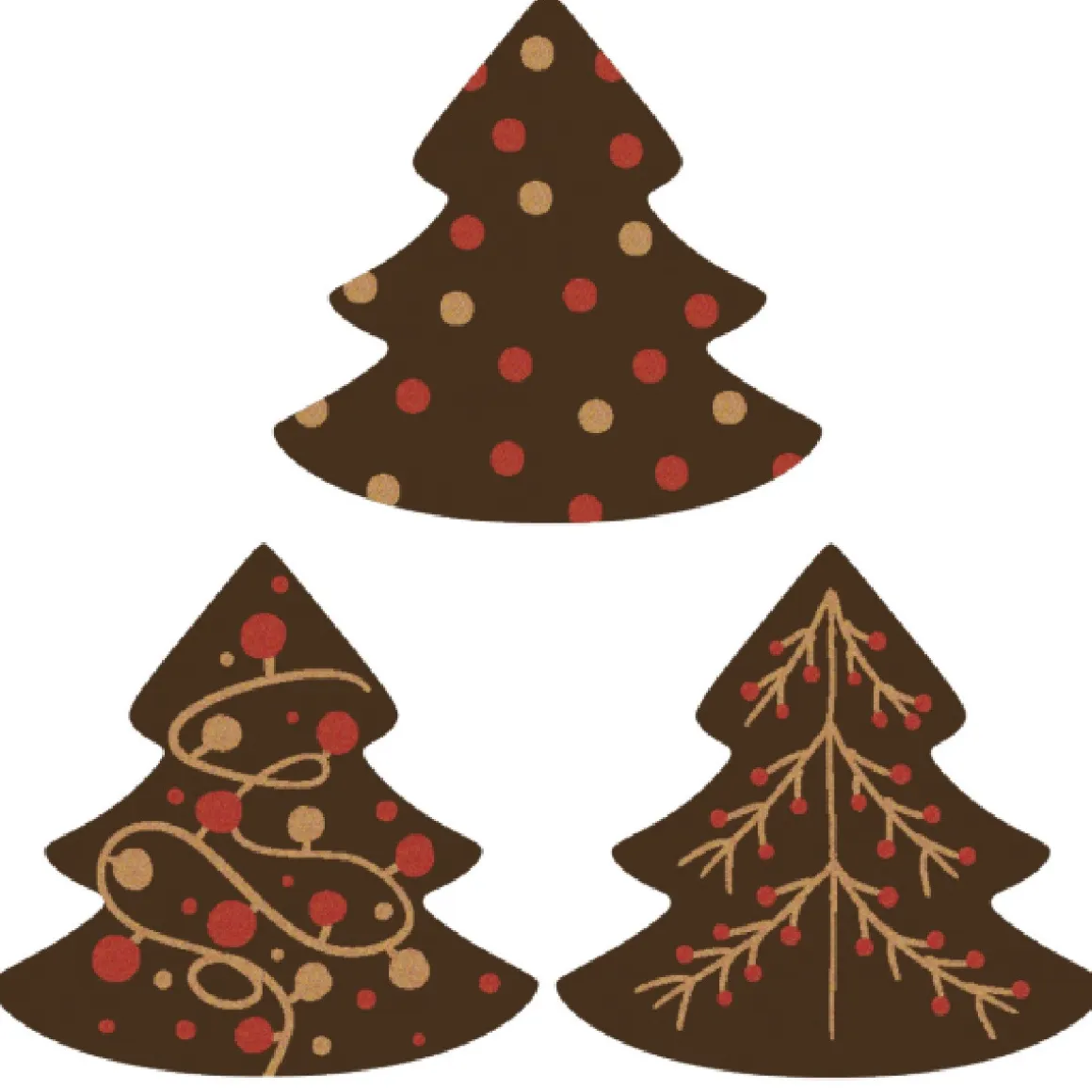 Callebaut Chocoladedecoratie Kerstbomen Assortiment 192st.