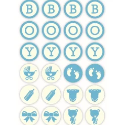 Chocoladedecoratie Baby Boy Ø3cm 96st