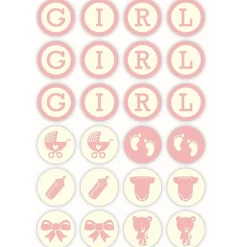 Chocoladedecoratie Baby Girl Ø3cm 24st.