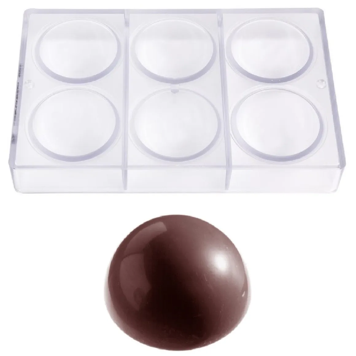 Chocolade Holvorm Chocolate World Halve Bol (6x) Ø70mm