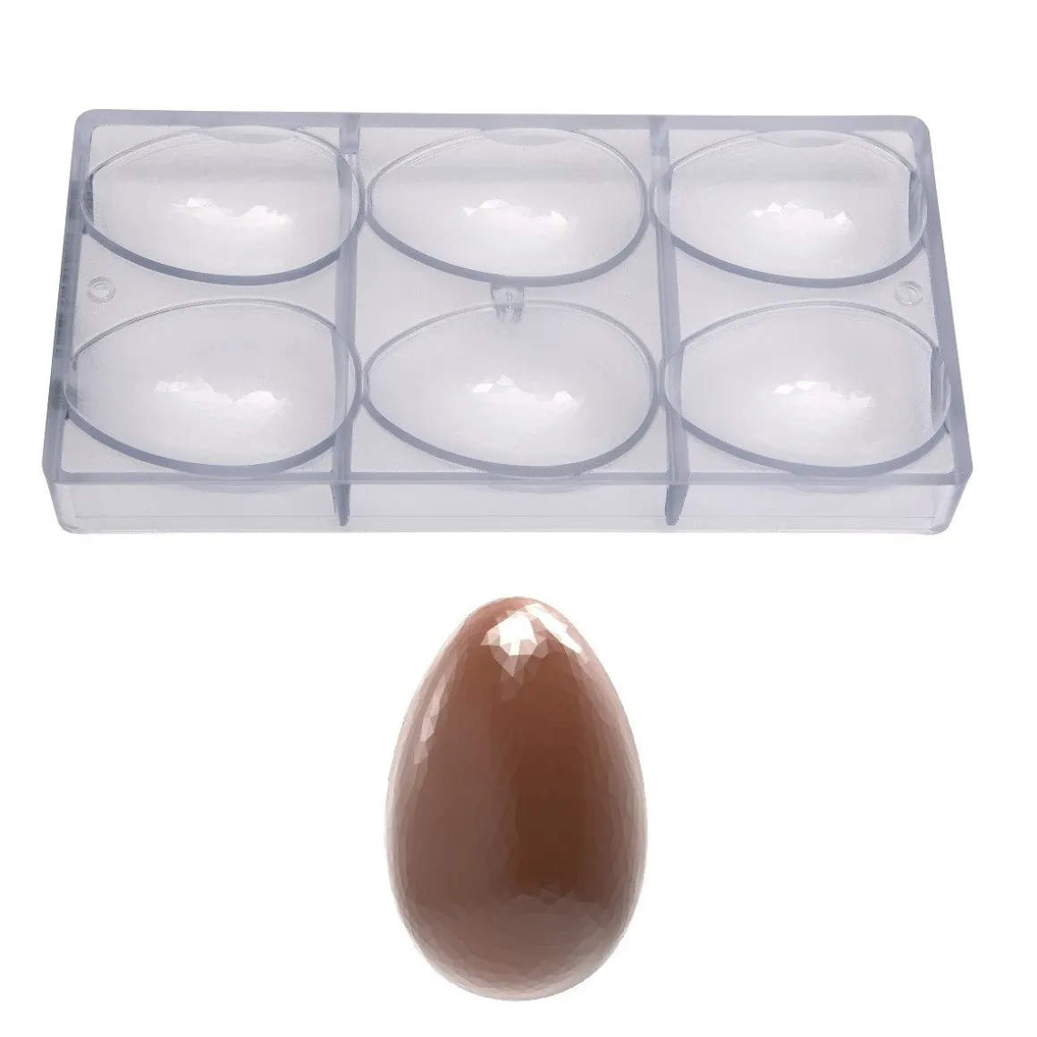 Chocolade Holvorm Chocolate World Ei Facet (6x) 86x56x30mm