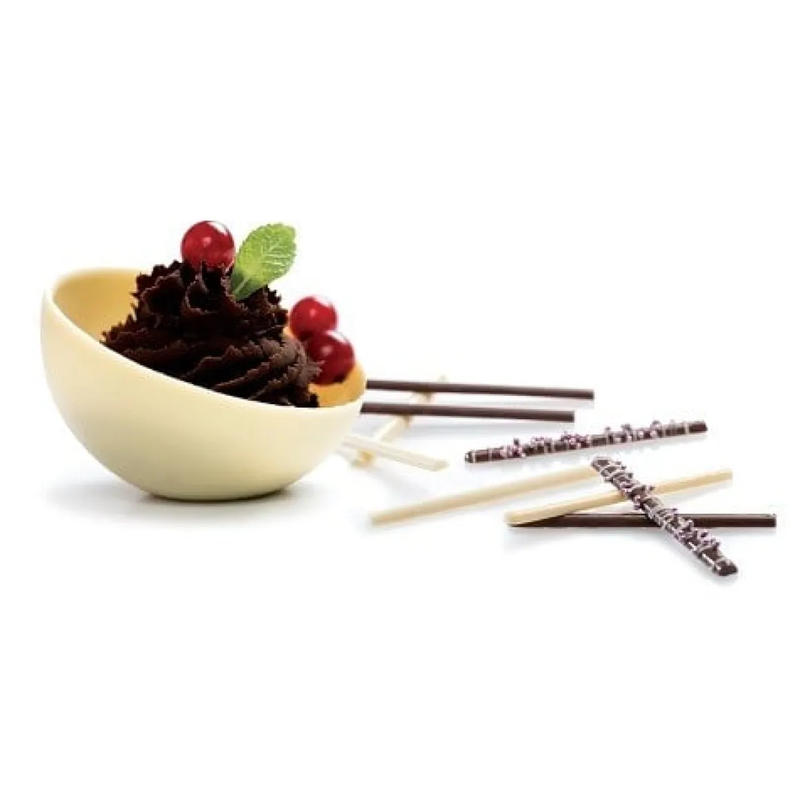 Chocolade Holvorm Halve Bol (2x) Ø75 mm**