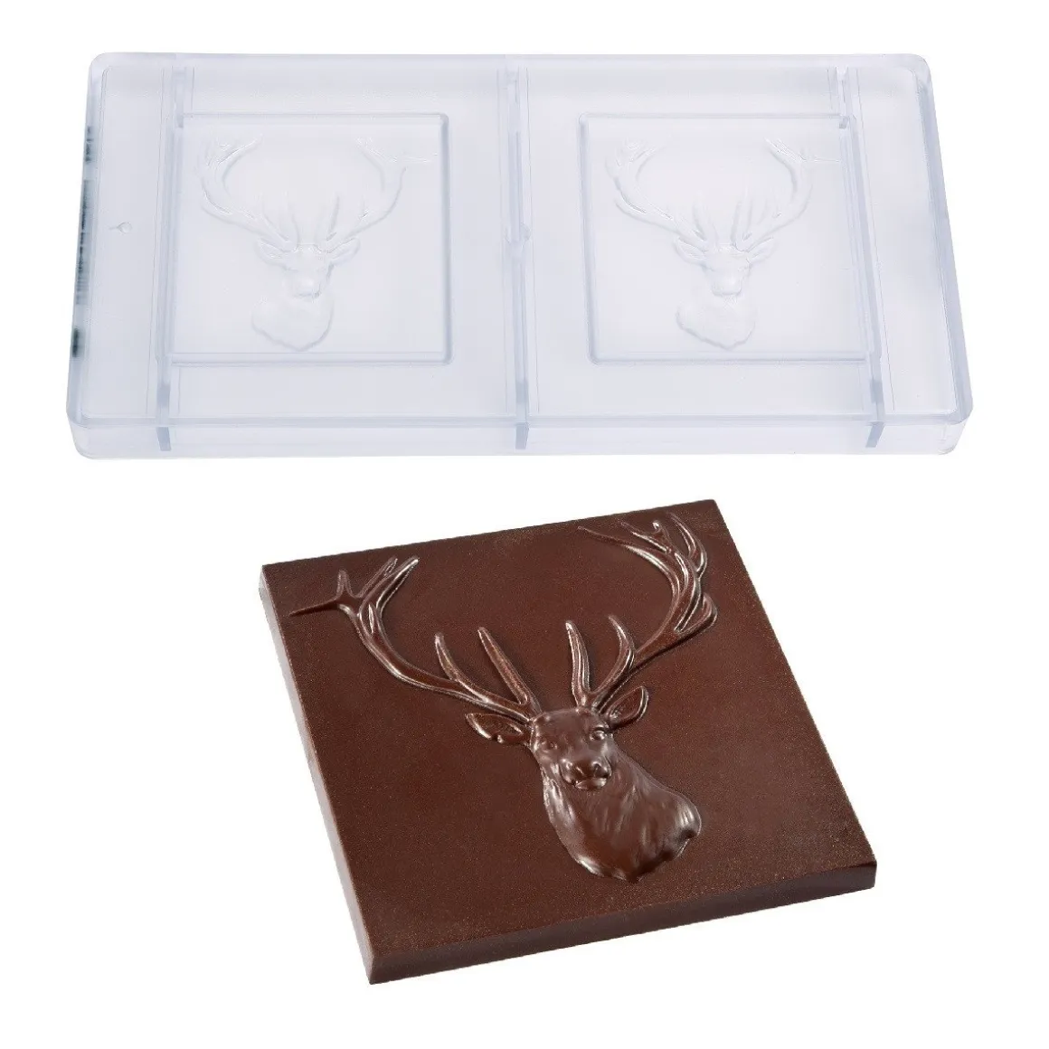Chocolademal Chocolate World Tablet Hert (2x) 8,5x8,5cm