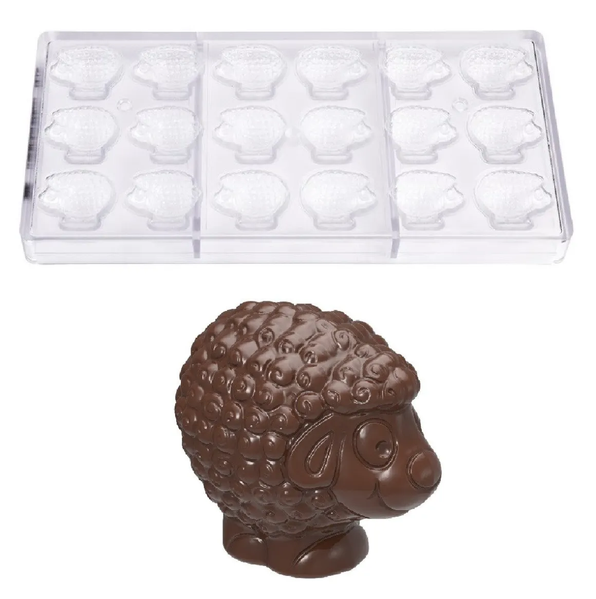 Chocolademal Chocolate World Schaap (18x) 37,5x32x12,5mm